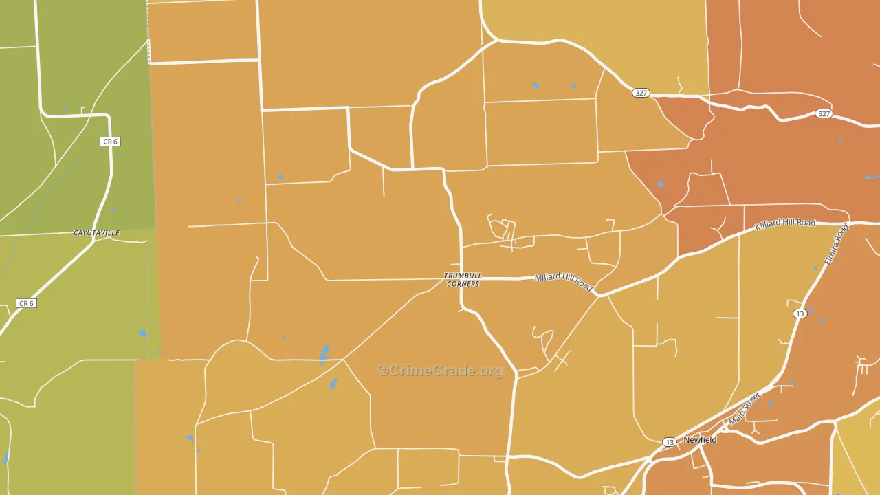 Trumbull Corners, NY Map of Murder Rates