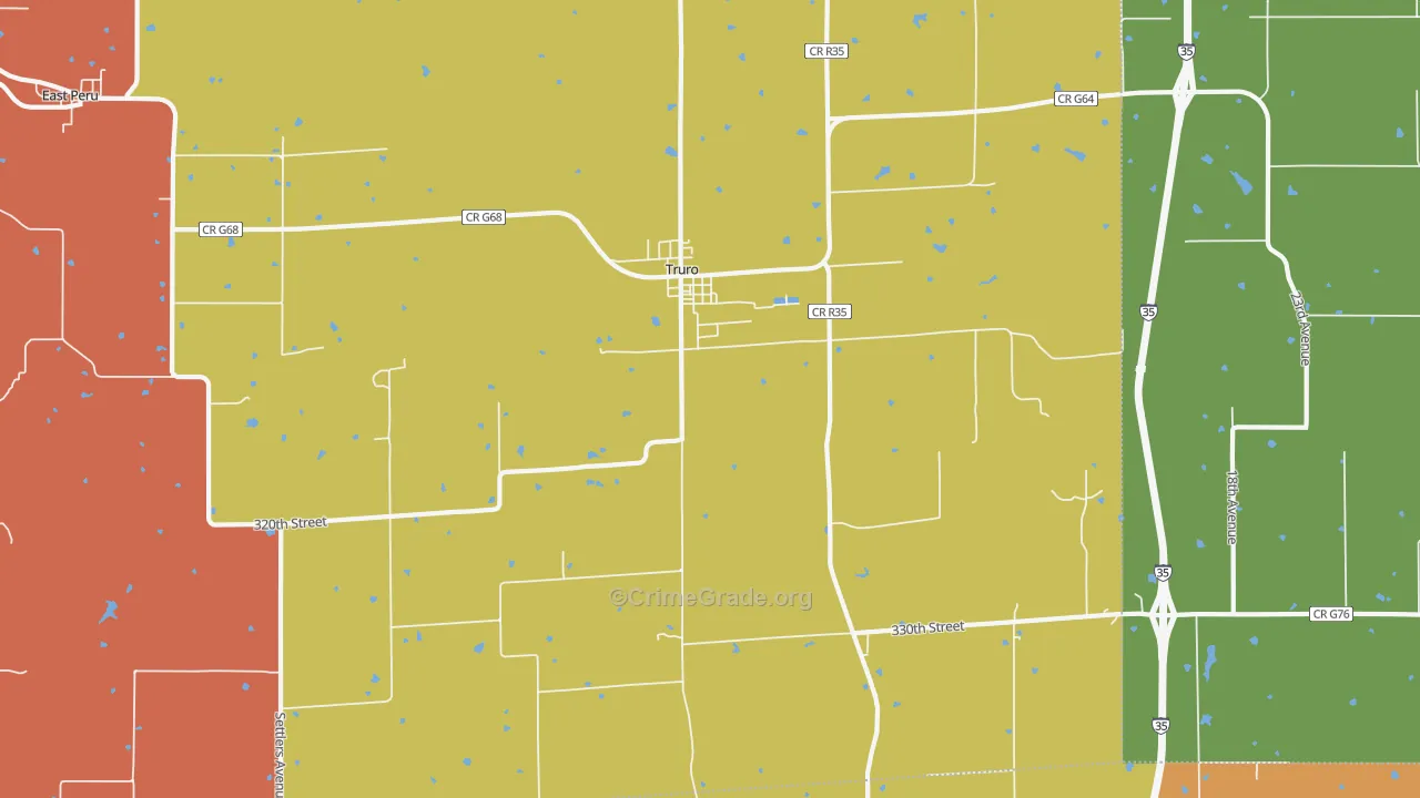 Truro, IA Map of Murder Rates