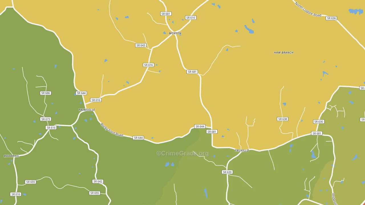 Truxillo, VA Map of Murder Rates