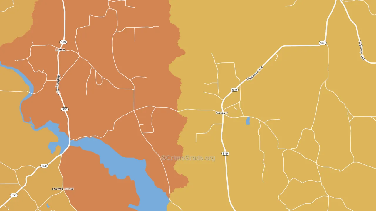 Truxno, LA Map of Murder Rates