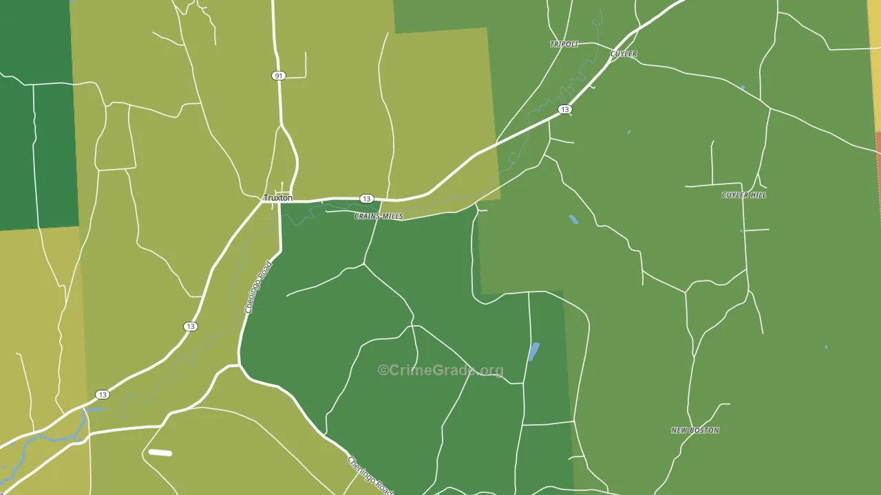Truxton, NY Map of Murder Rates