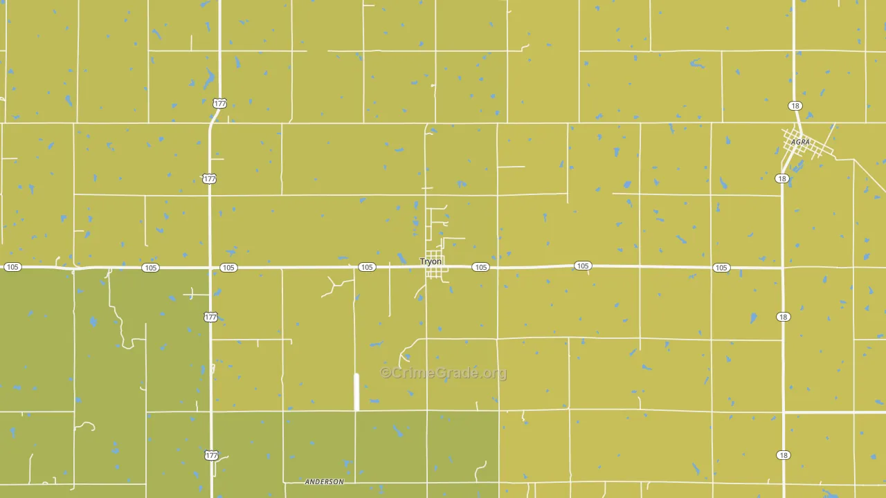 Tryon, OK Map of Murder Rates