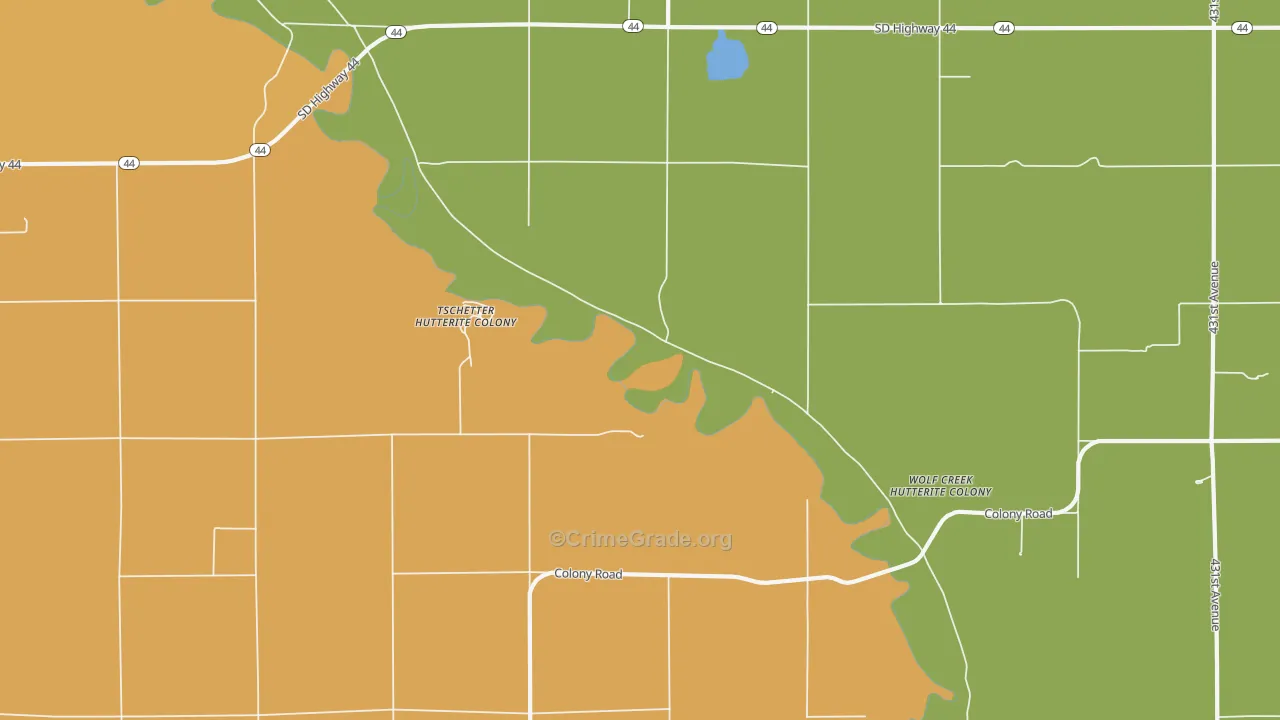 Tschetter Colony, SD Map of Murder Rates