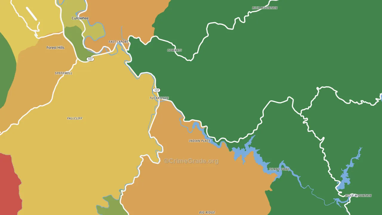 Tuckasegee, NC Map of Murder Rates
