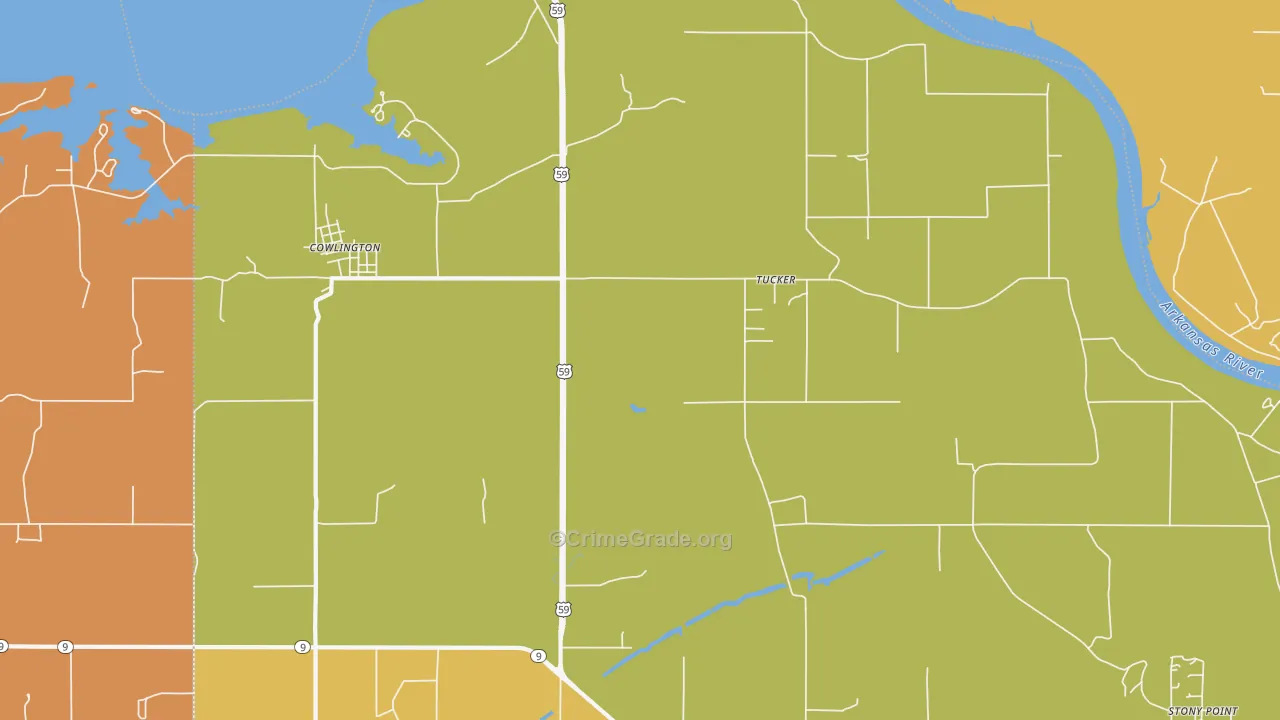 Tucker, OK Map of Murder Rates