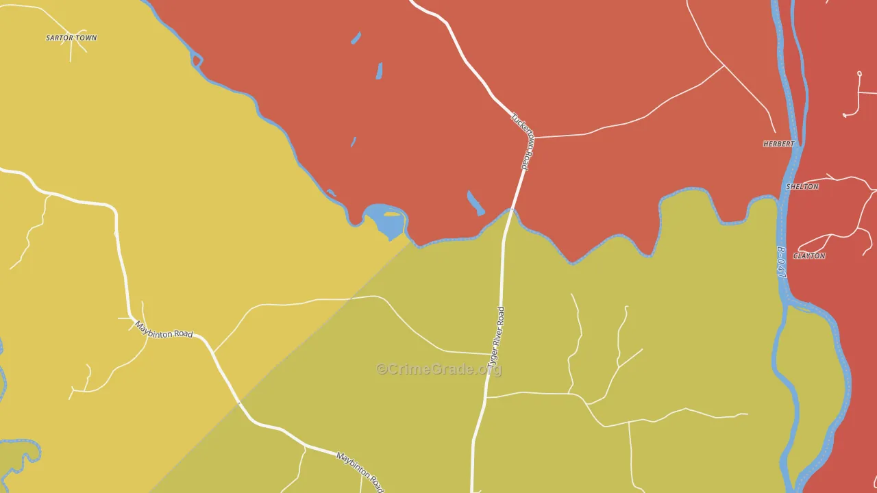 Tuckertown, SC Map of Murder Rates