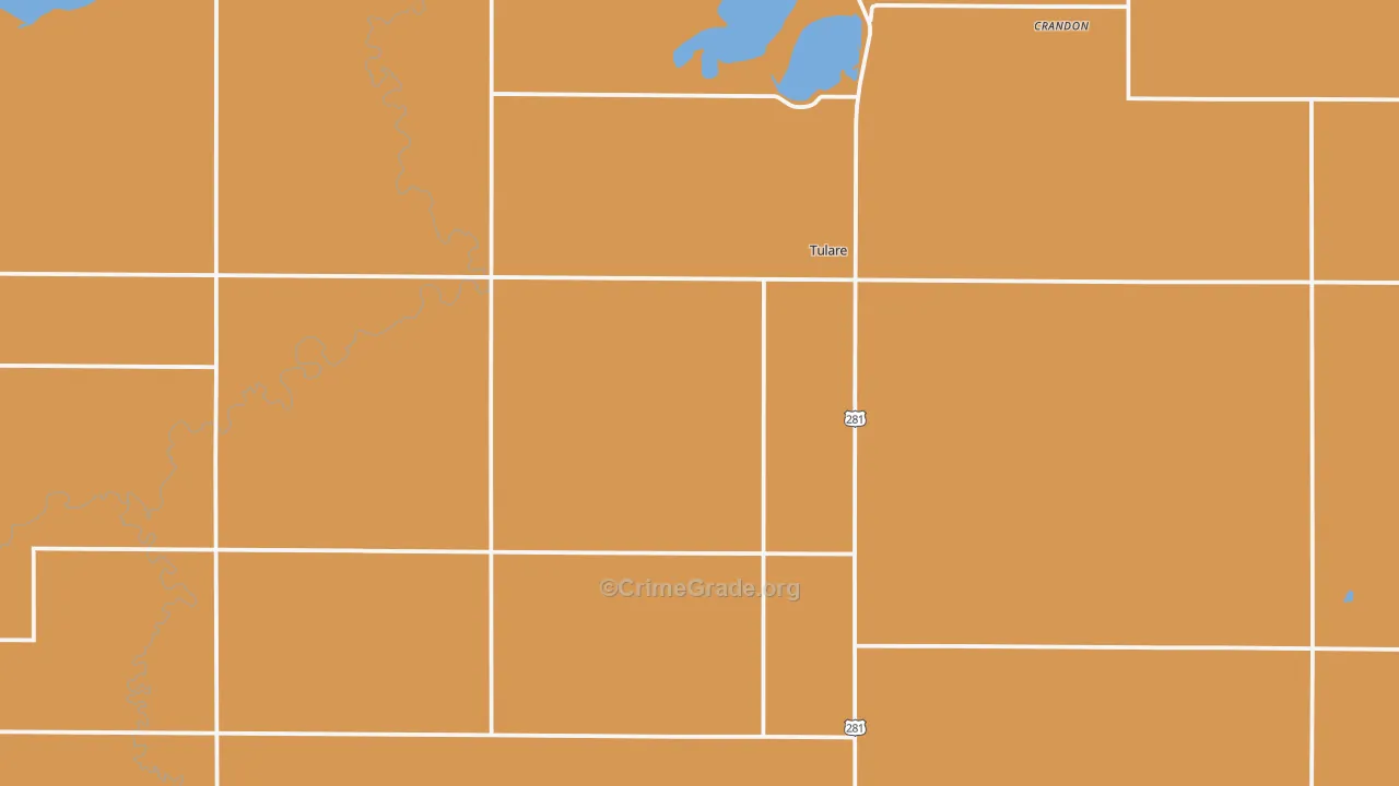 Tulare, SD Map of Murder Rates