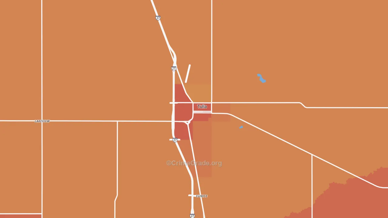 Tulia, TX Map of Murder Rates