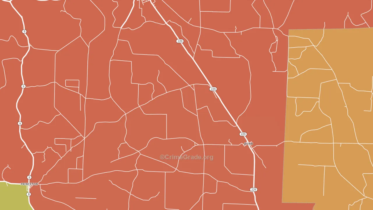 Tulip, AR Map of Murder Rates