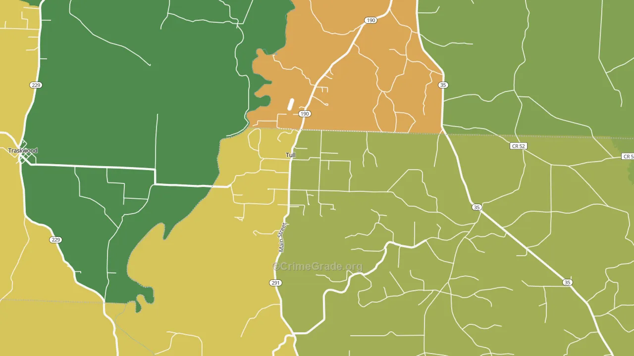 Tull, AR Map of Murder Rates