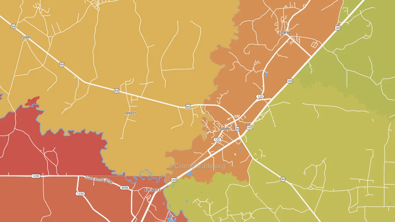 Tullos, LA Map of Murder Rates