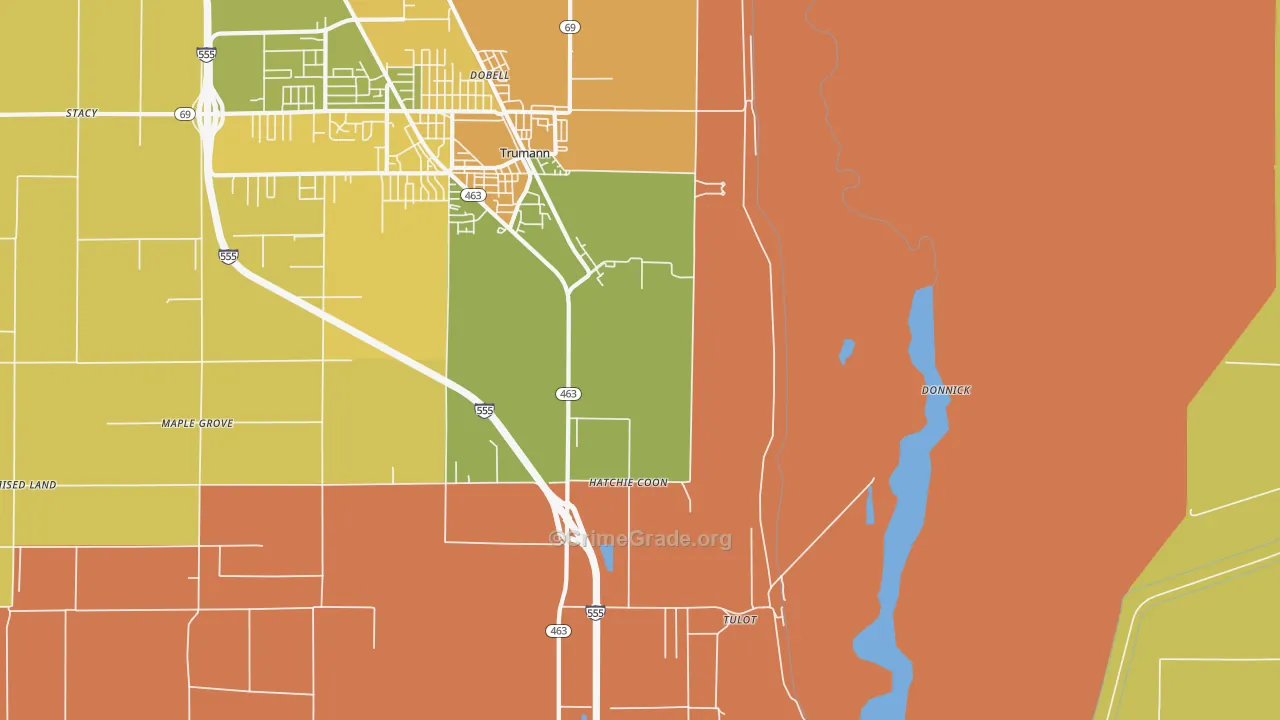 Tulot, AR Map of Murder Rates