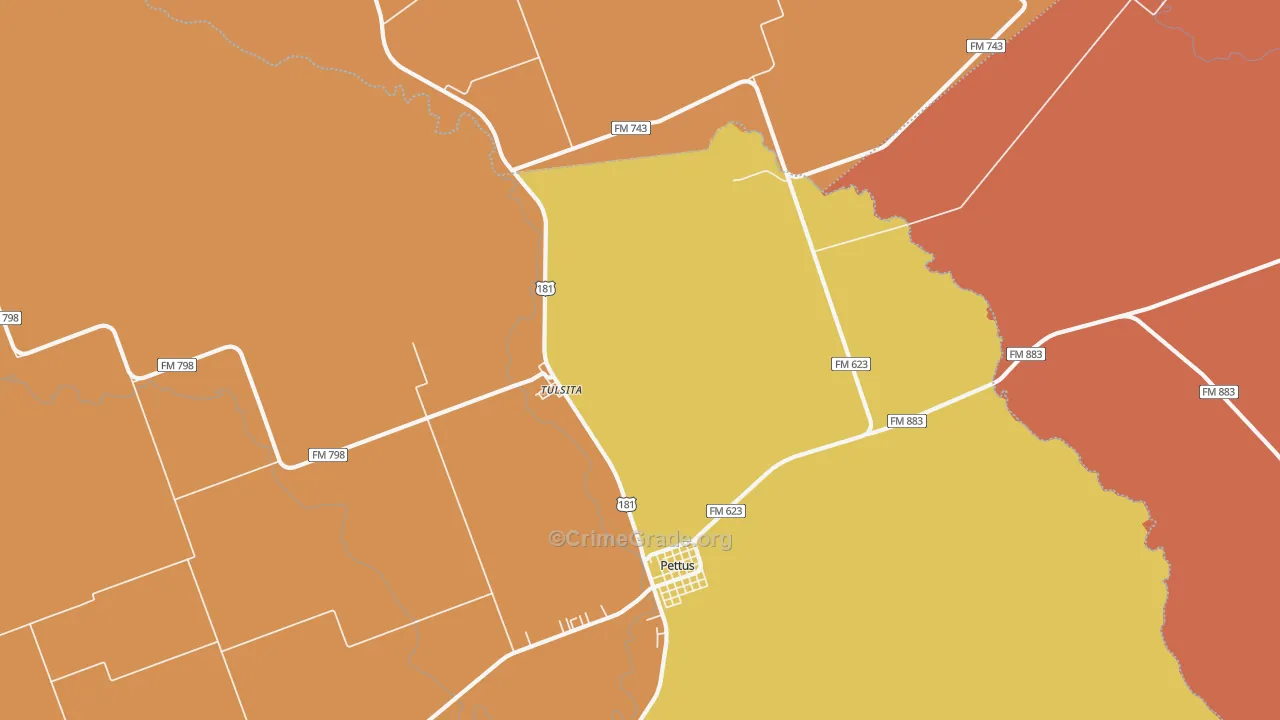 Tulsita, TX Map of Murder Rates