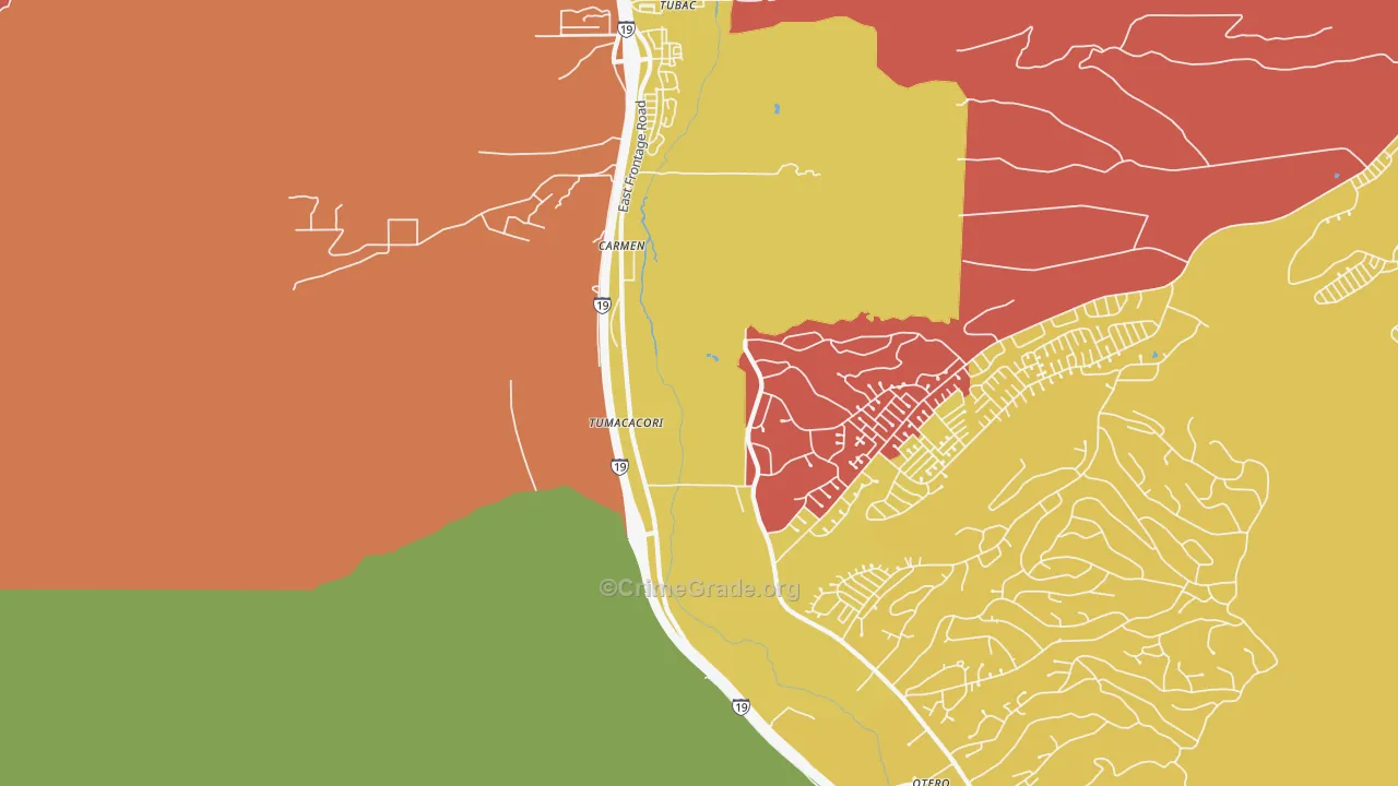 Tumacacori, AZ Map of Murder Rates