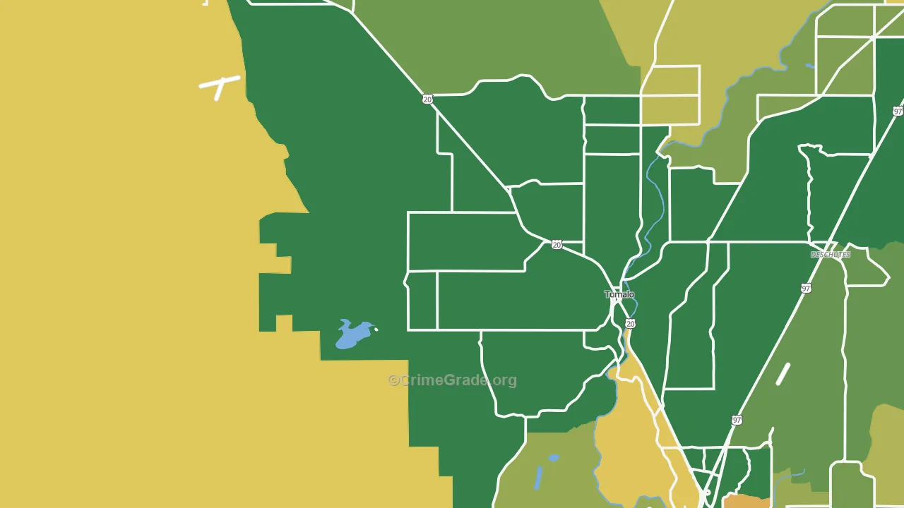 Tumalo, OR Map of Murder Rates