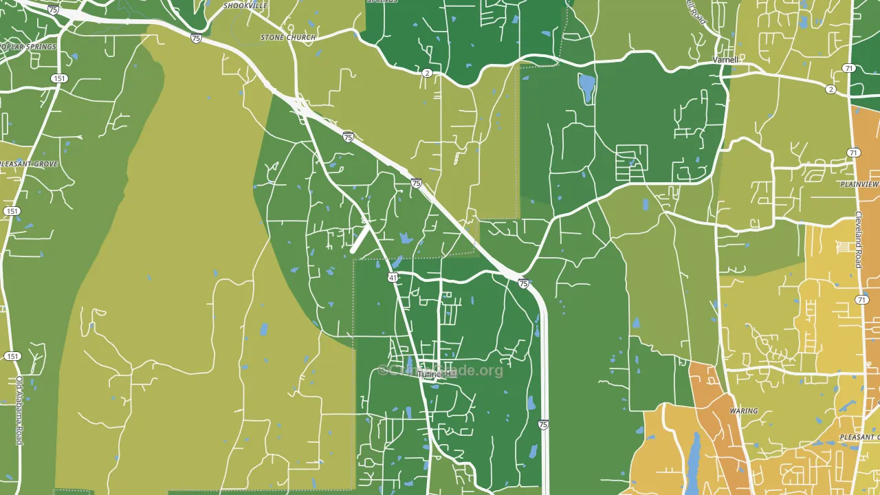 Tunnel Hill, GA Map of Murder Rates