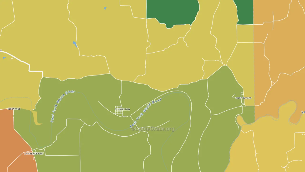 Tunnelton, IN Map of Murder Rates