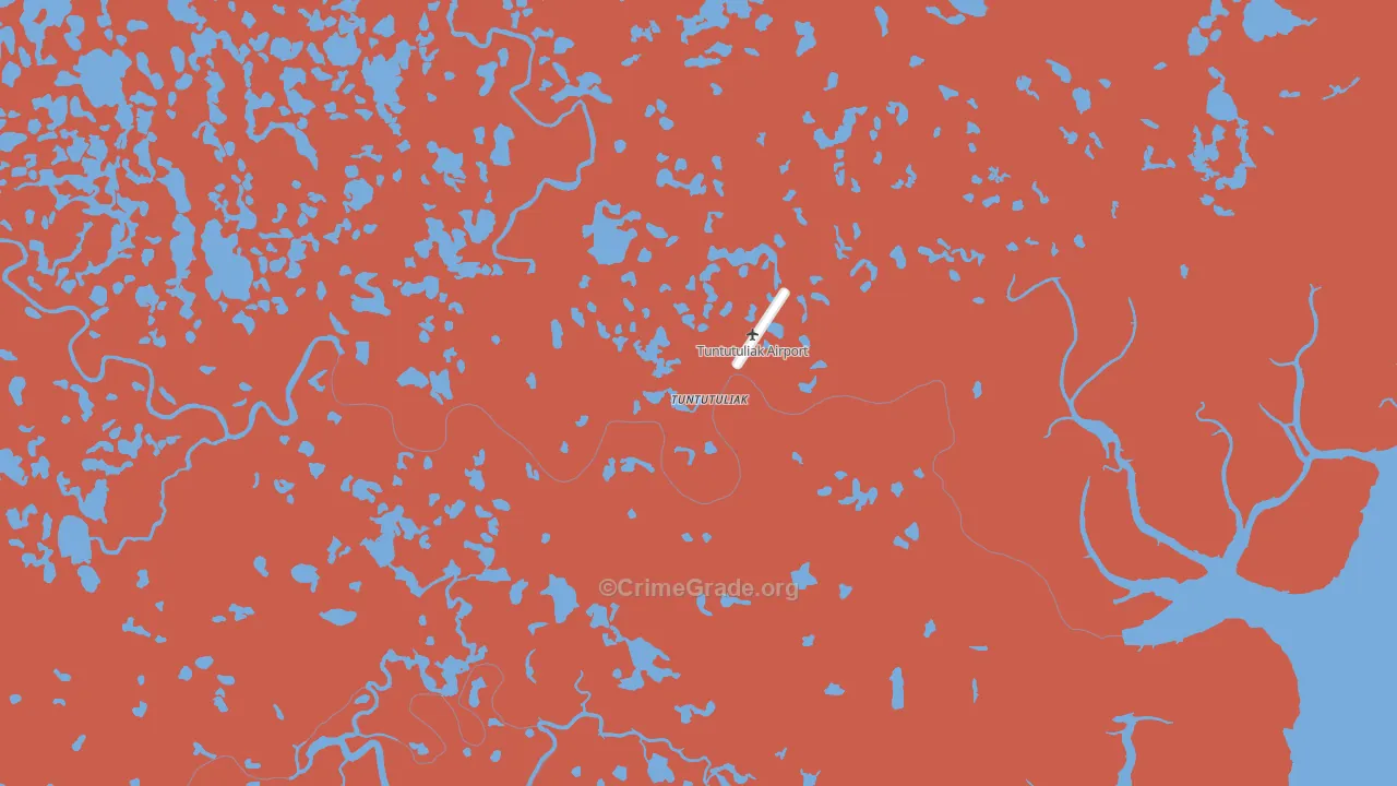 Tuntutuliak, AK Map of Murder Rates