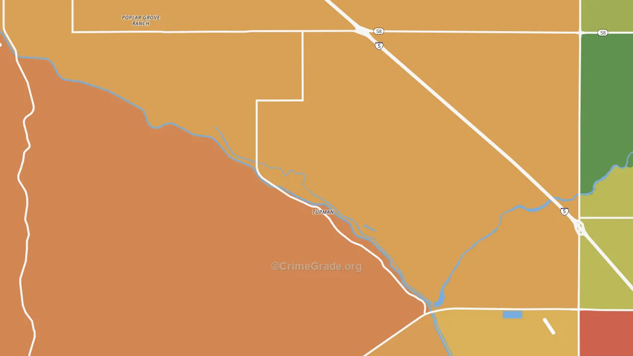 Tupman, CA Map of Murder Rates