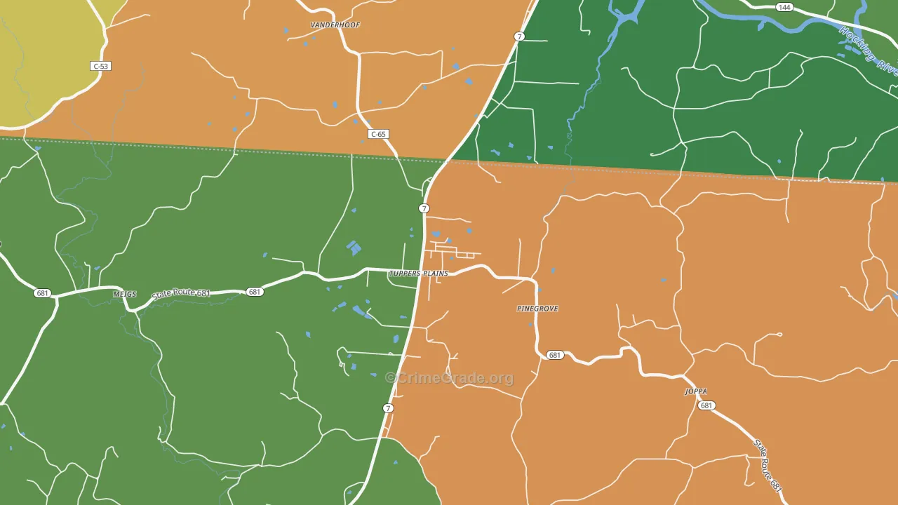 Tuppers Plains, OH Map of Murder Rates