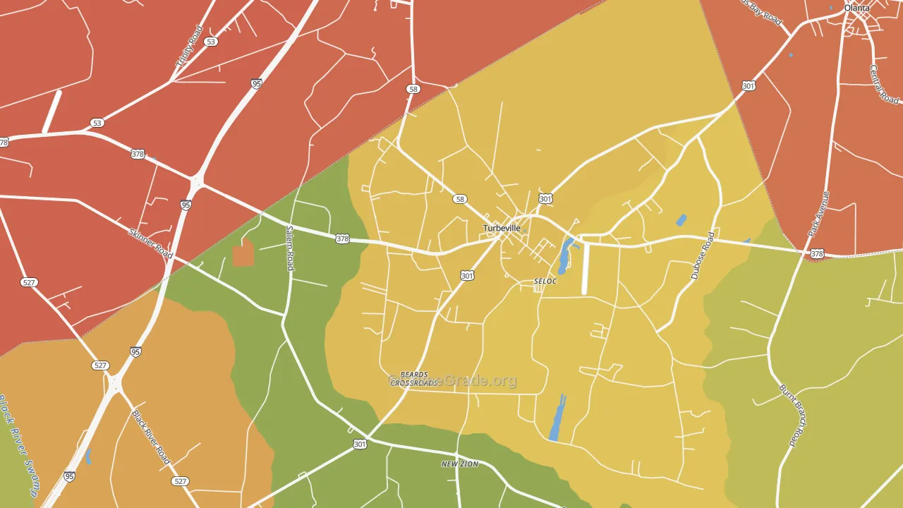 Turbeville, SC Map of Murder Rates