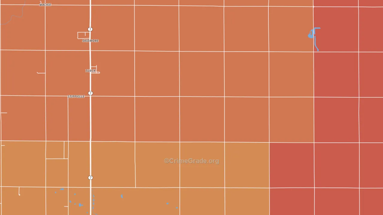 Turck, KS Map of Murder Rates