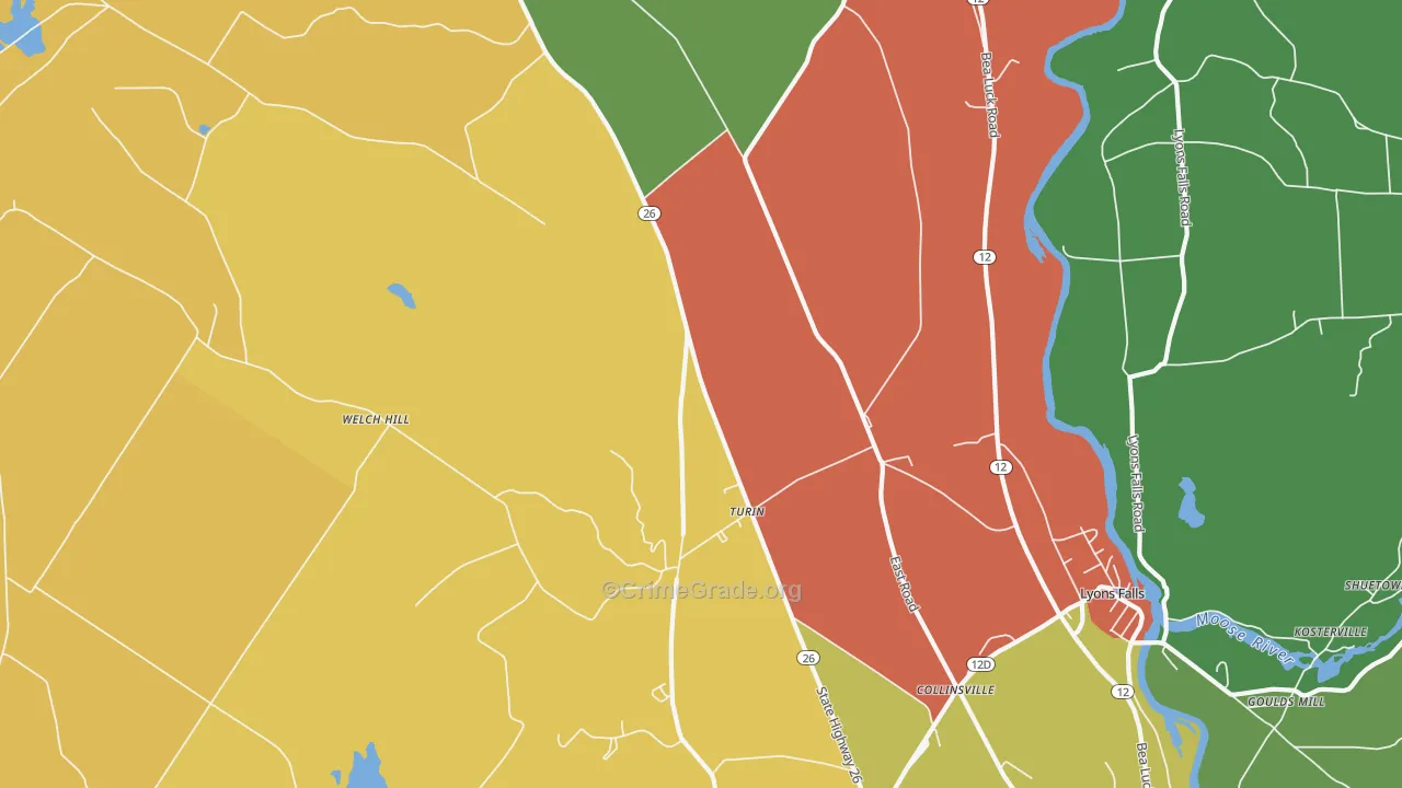 Turin, NY Map of Murder Rates