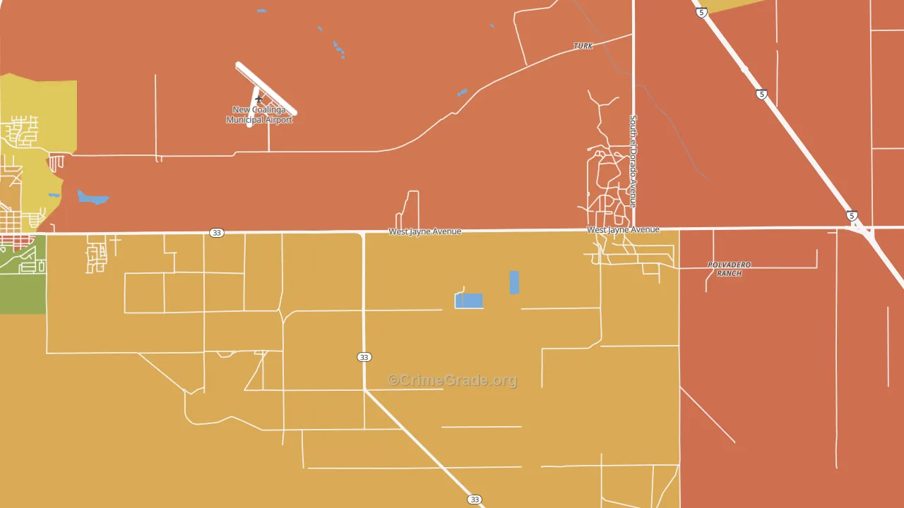 Turk, CA Map of Murder Rates