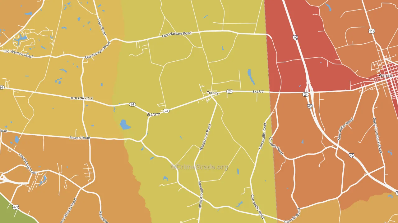 Turkey, NC Map of Murder Rates