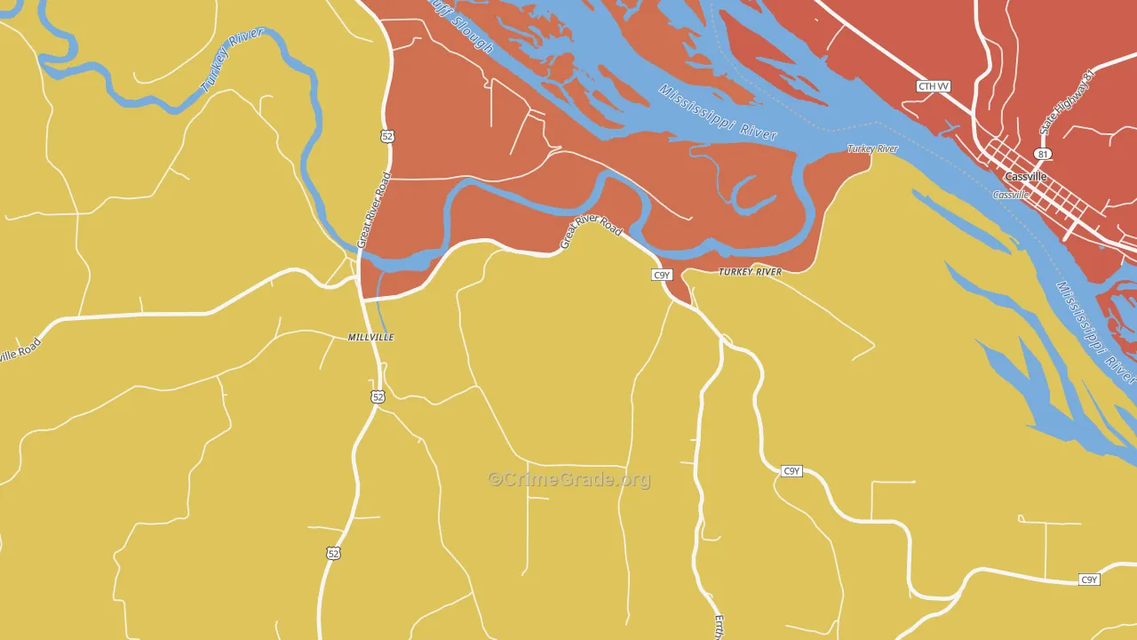 Turkey River, IA Map of Murder Rates