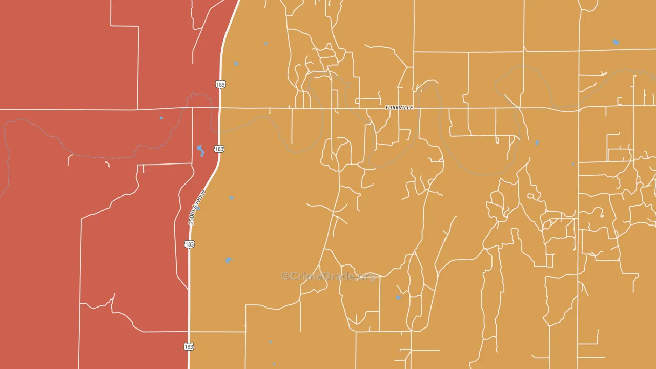 Turkville, KS Map of Murder Rates