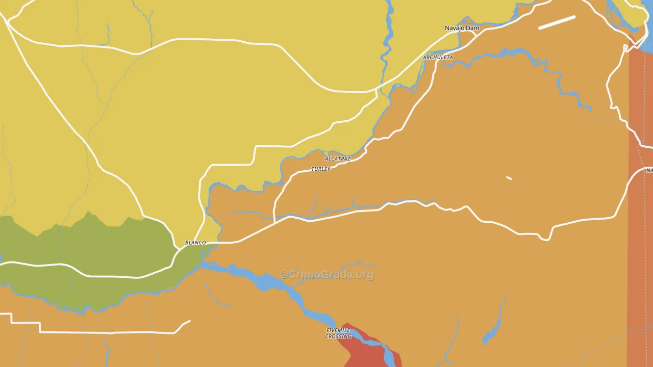 Turley, NM Map of Murder Rates
