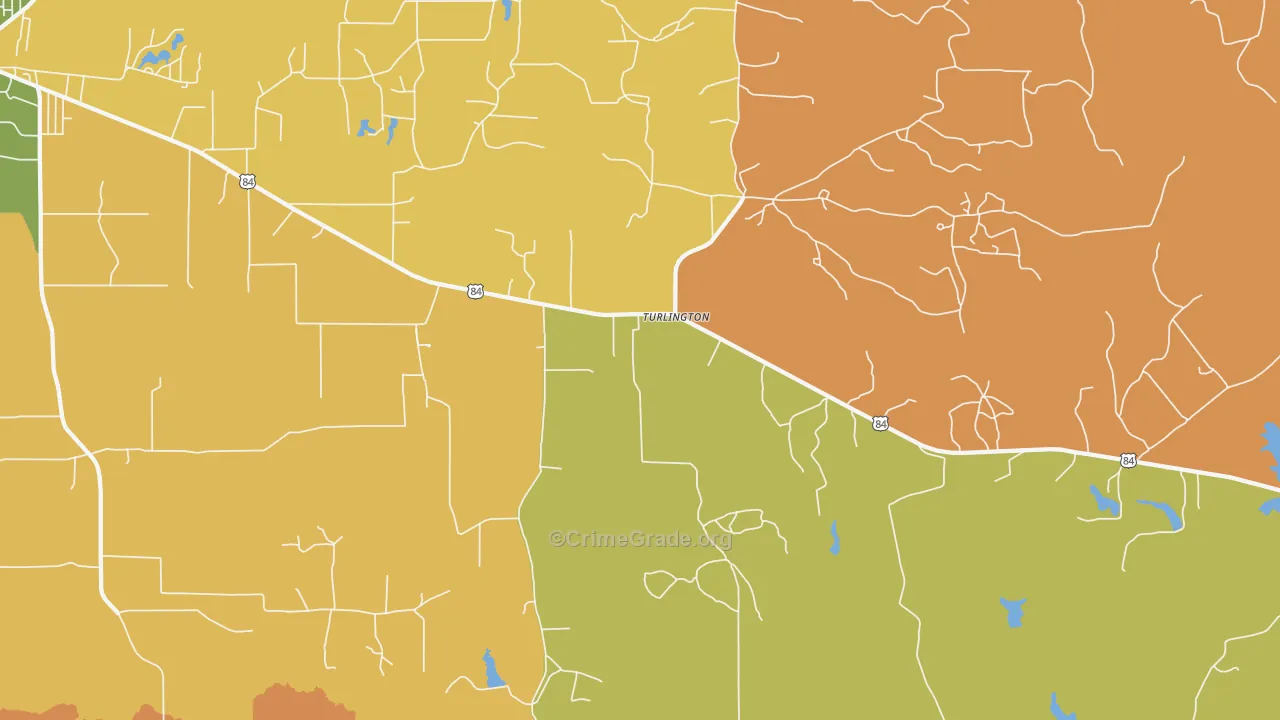 Turlington, TX Map of Murder Rates