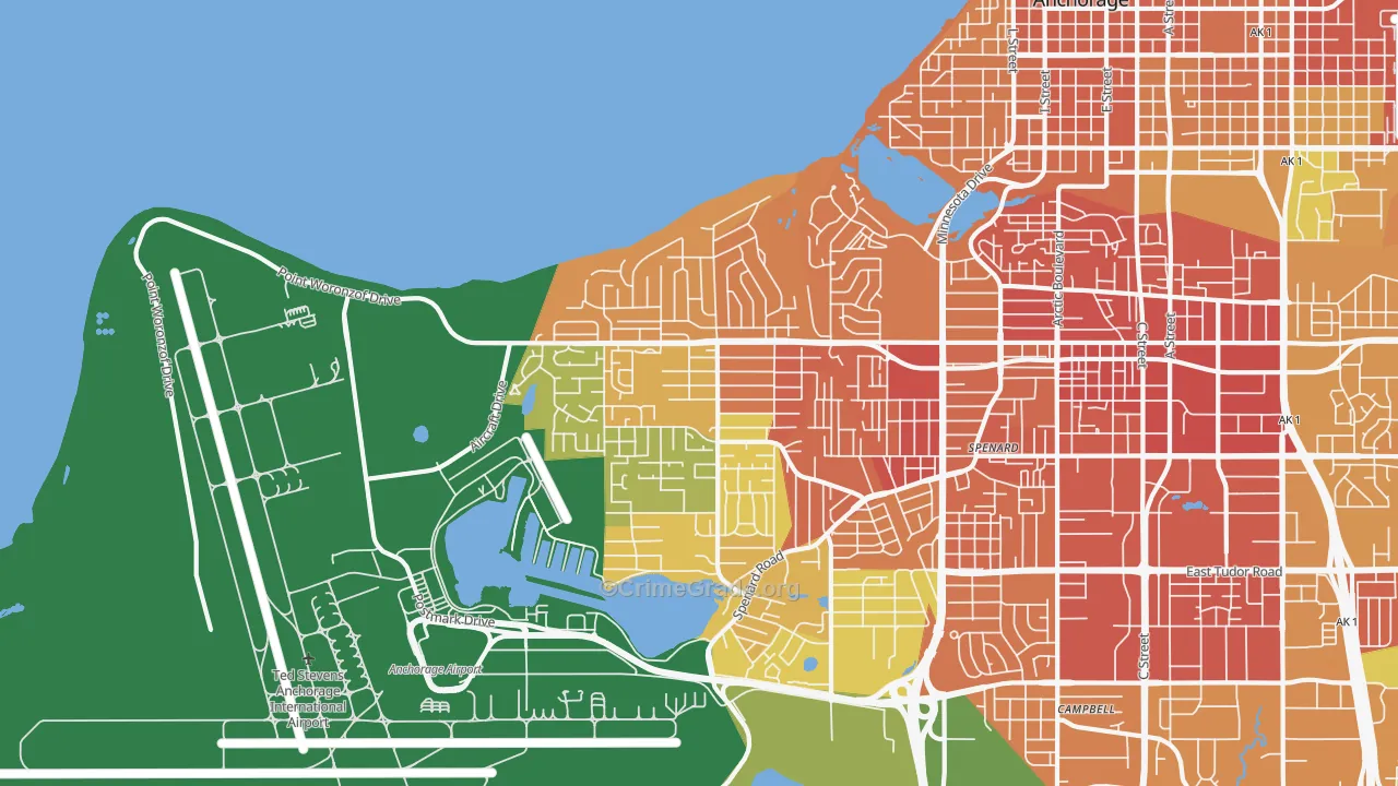 Turnagain, Anchorage, AK Map of Murder Rates