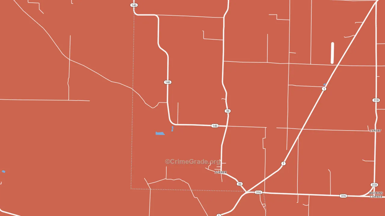 Turner, AR Map of Murder Rates