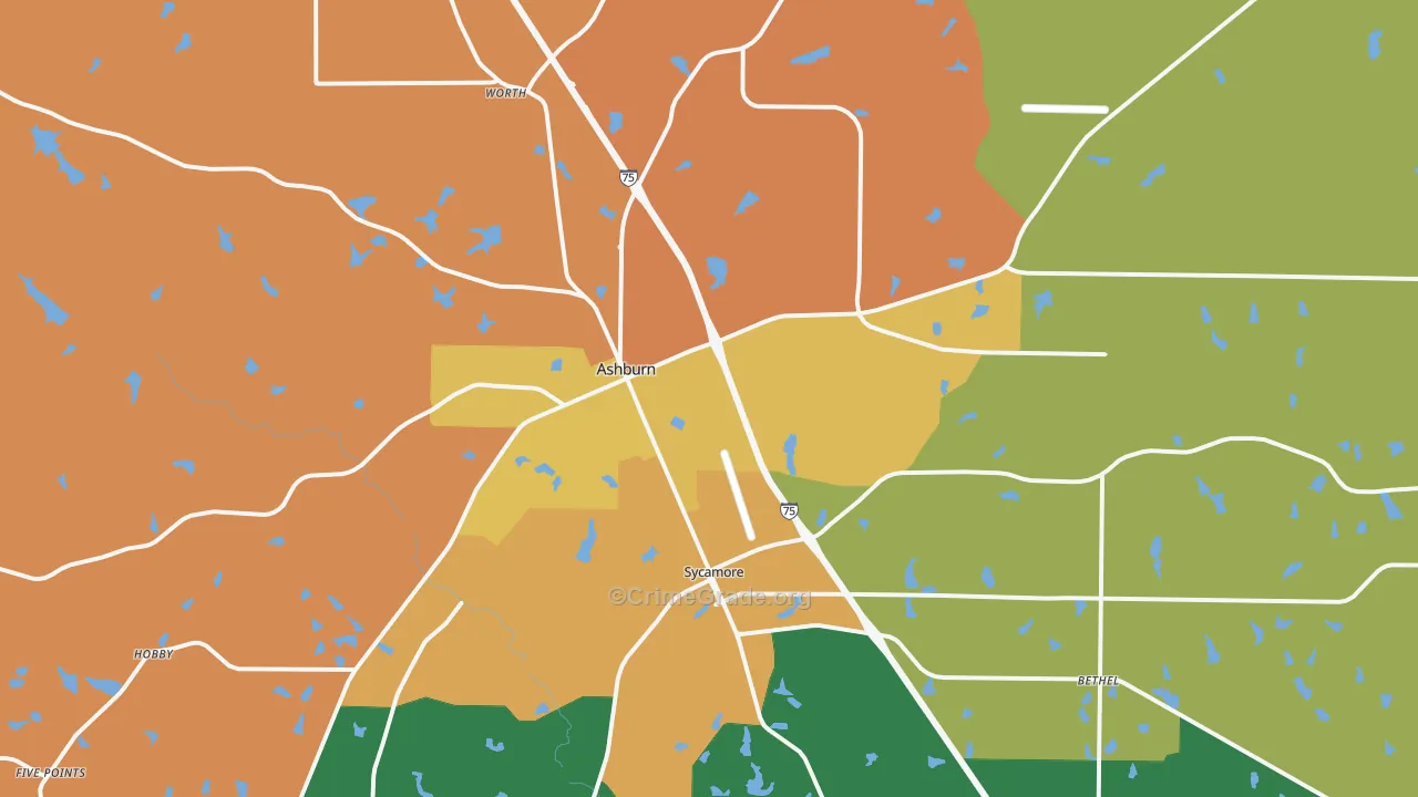 Turner County, GA Map of Murder Rates
