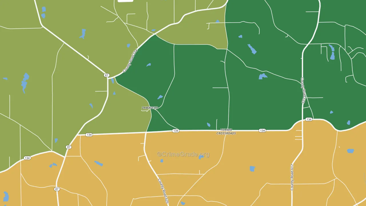 Turner Crossroads, AL Map of Murder Rates