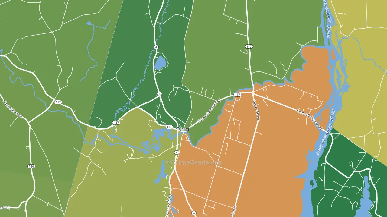 Turner, ME Map of Murder Rates