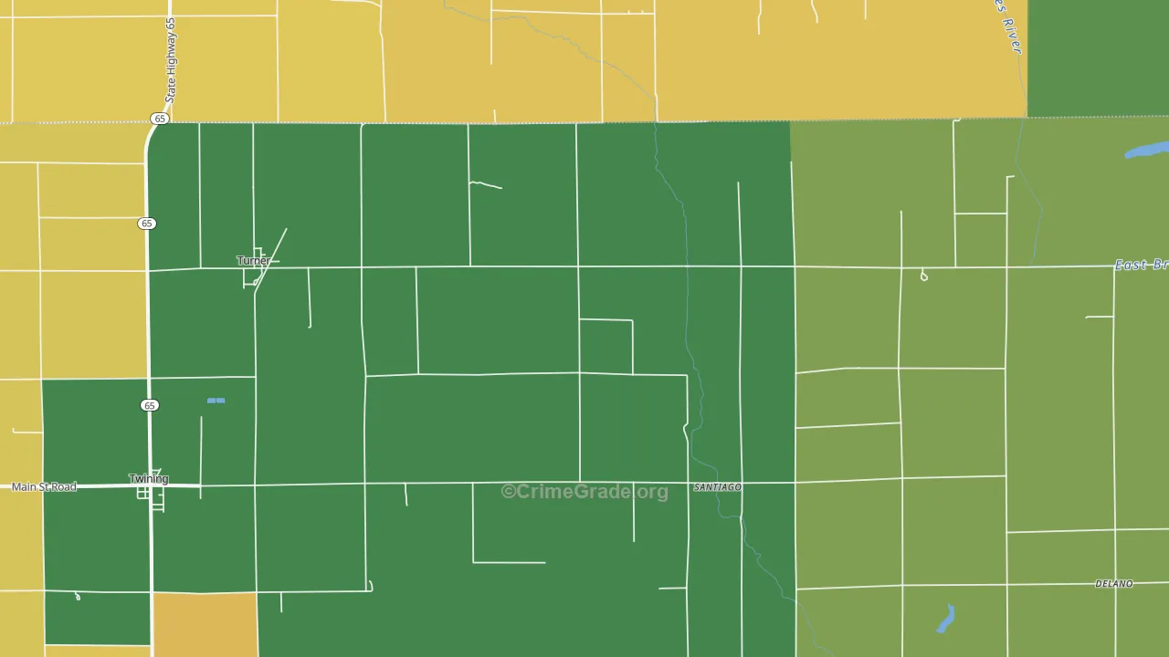 Turner, MI Map of Murder Rates