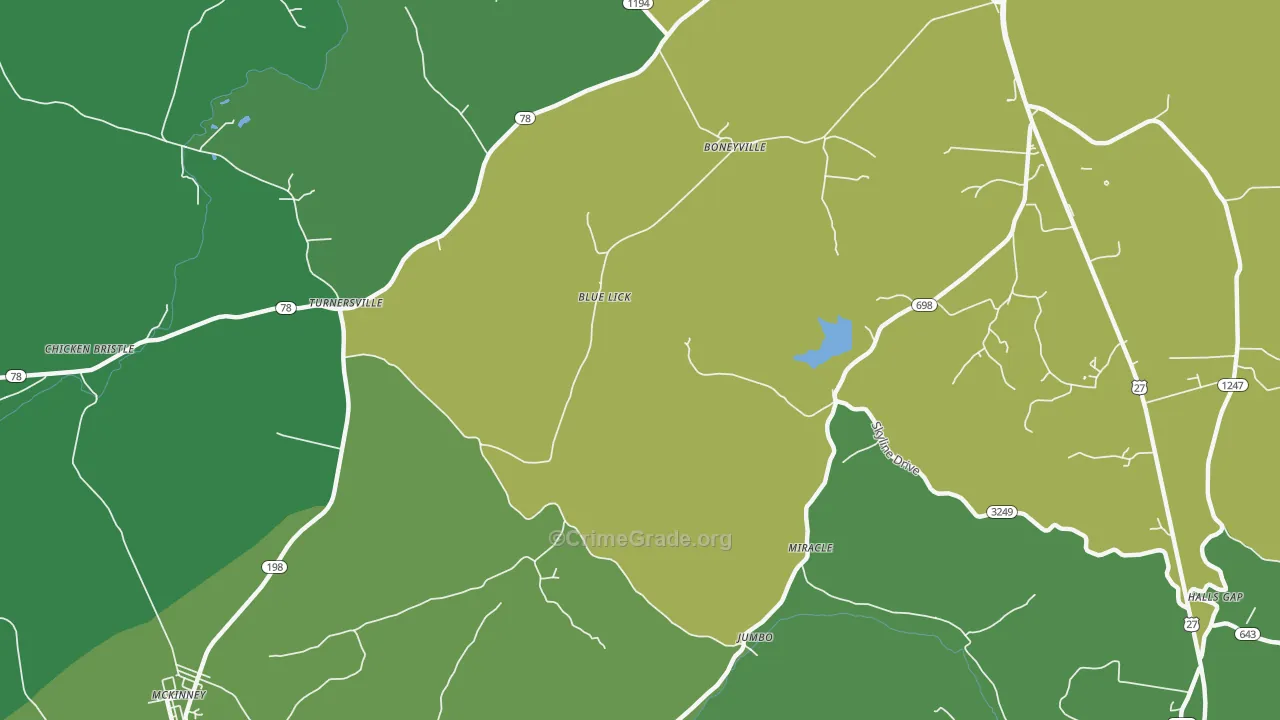 Turnersville, KY Map of Murder Rates