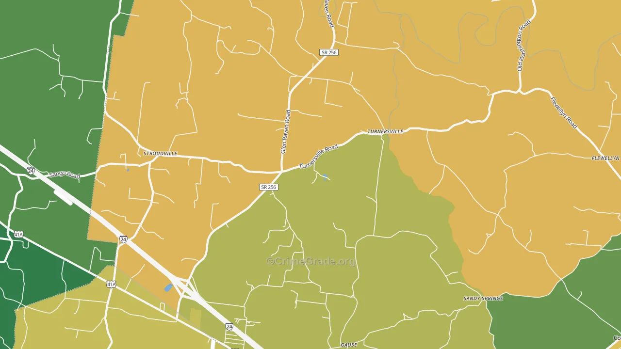 Turnersville, TN Map of Murder Rates