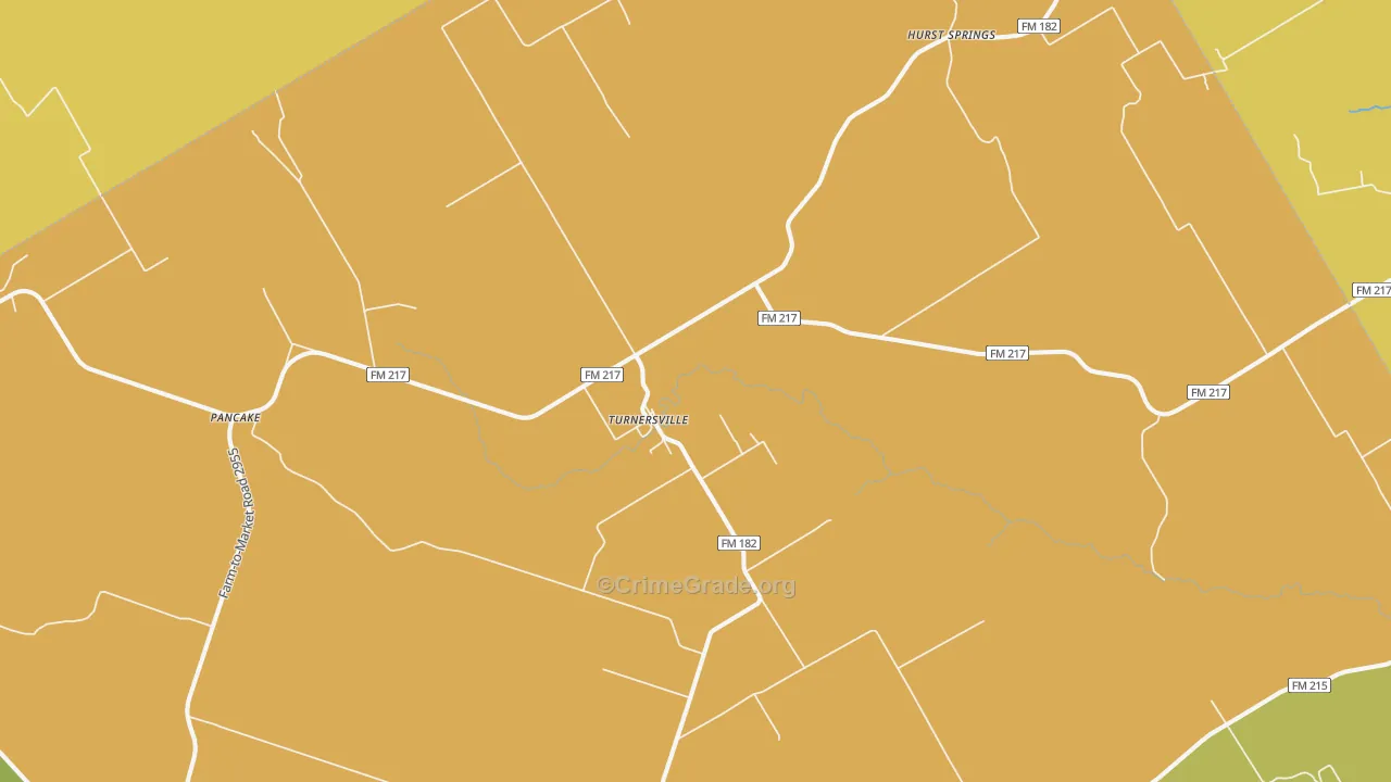 Turnersville, TX Map of Murder Rates
