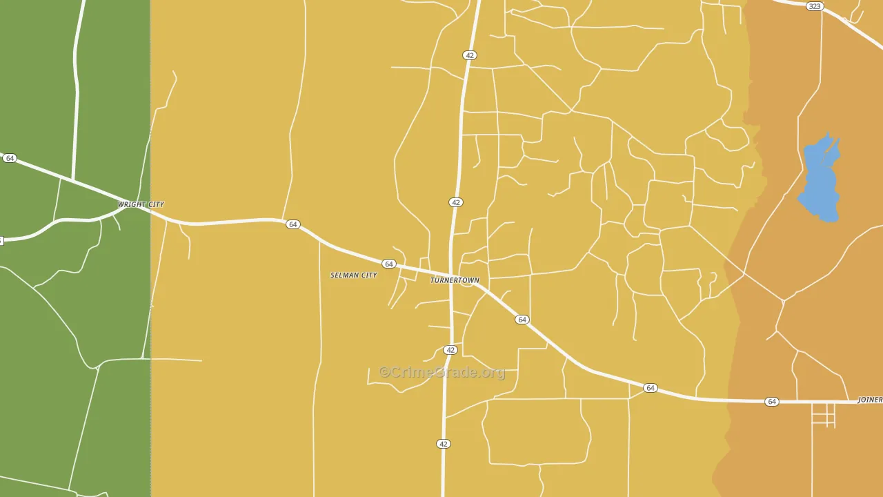 Turnertown, TX Map of Murder Rates