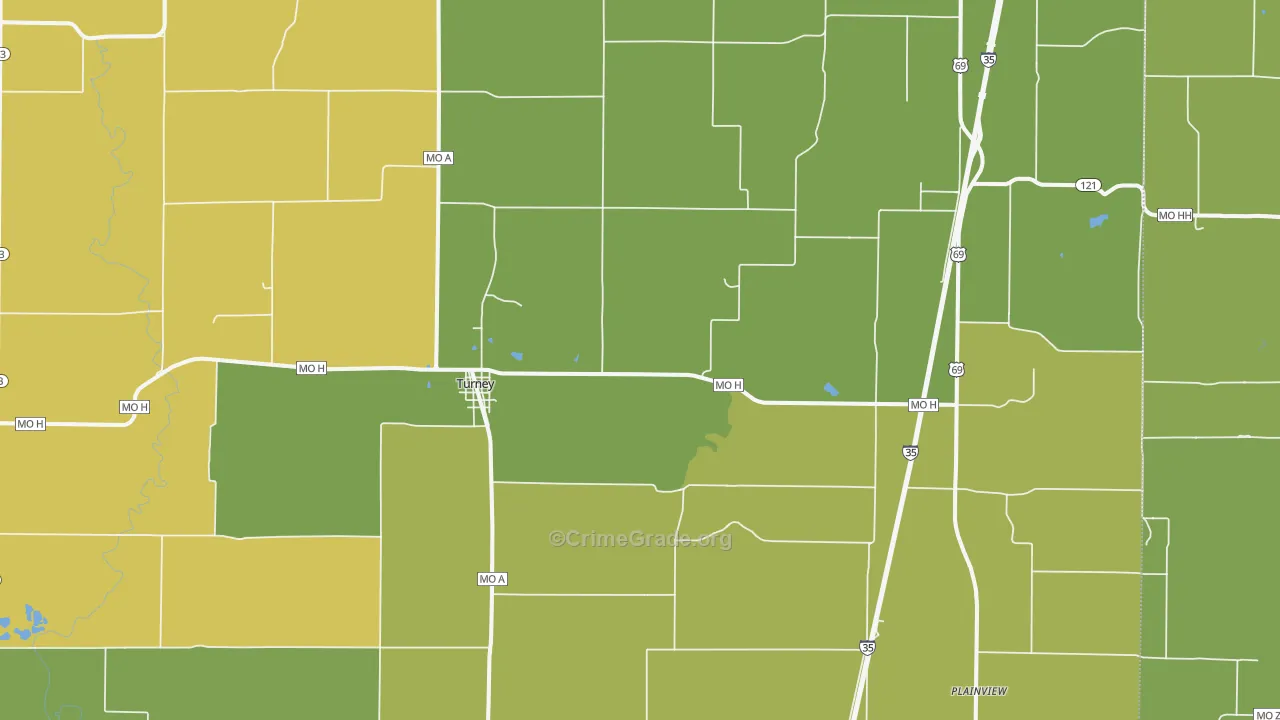 Turney, MO Map of Murder Rates