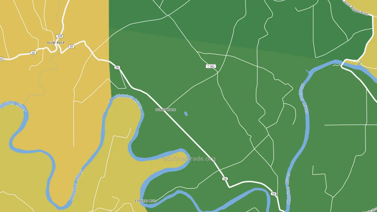 Turnip Hole, PA Map of Murder Rates