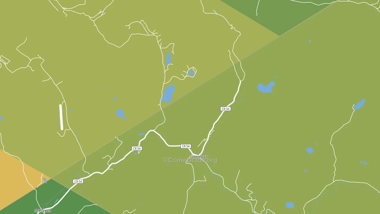 Turnwood, NY Map of Murder Rates