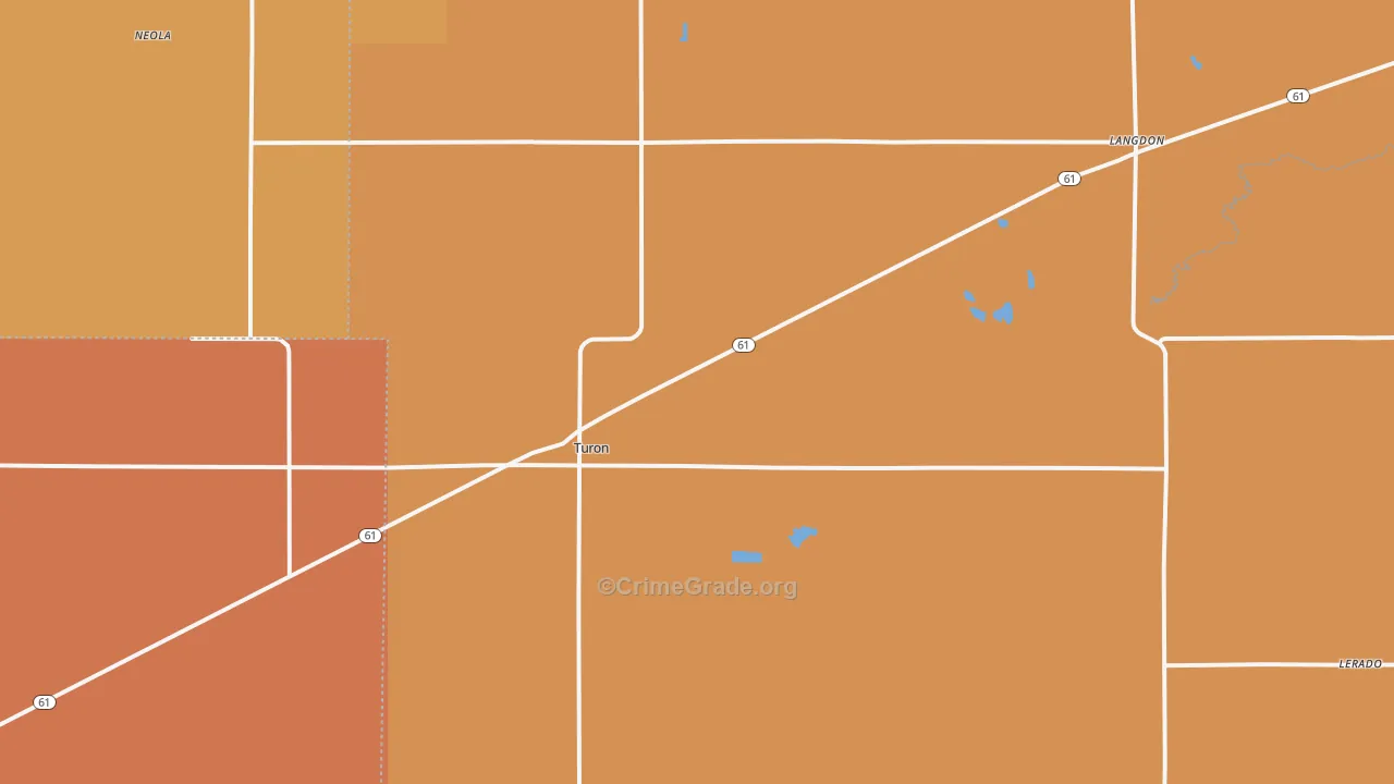 Turon, KS Map of Murder Rates