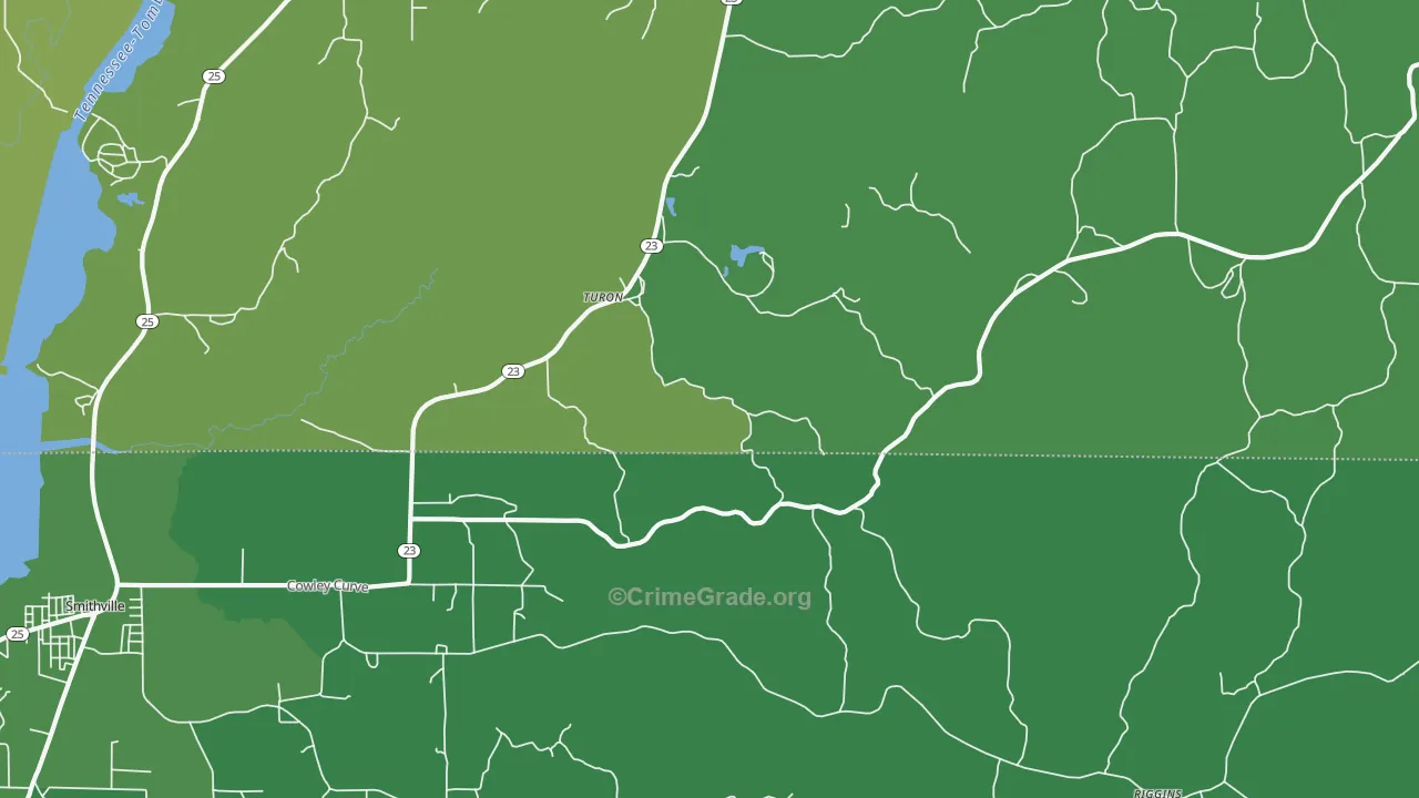 Turon, MS Map of Murder Rates