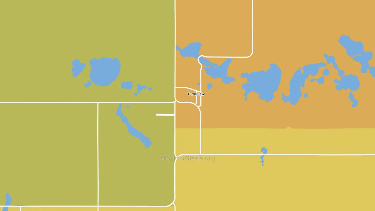 Turtle Lake, ND Map of Murder Rates