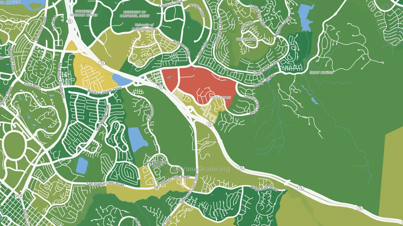 Turtle Ridge, Irvine, CA Map of Murder Rates